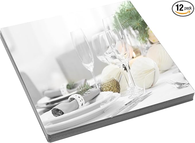12Pcs Square Mirror Candle Plate by DIVINA+VITAE