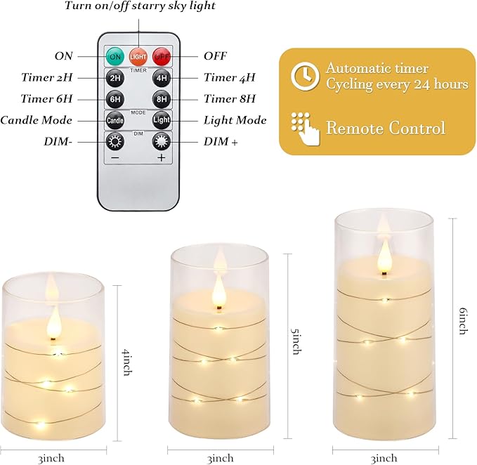 Aignis Flickering Flameless Candles Battery Operated Candles LED Candles - Image 6