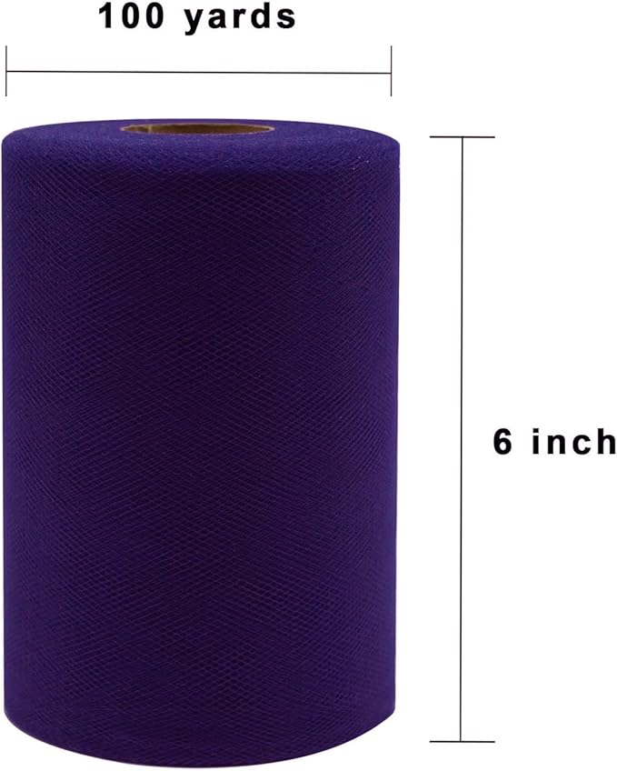Purple Tulle Fabric Roll 6 Inch X 300 FT Matte Tulle Ribbon Netting Mesh Spool - Image 3