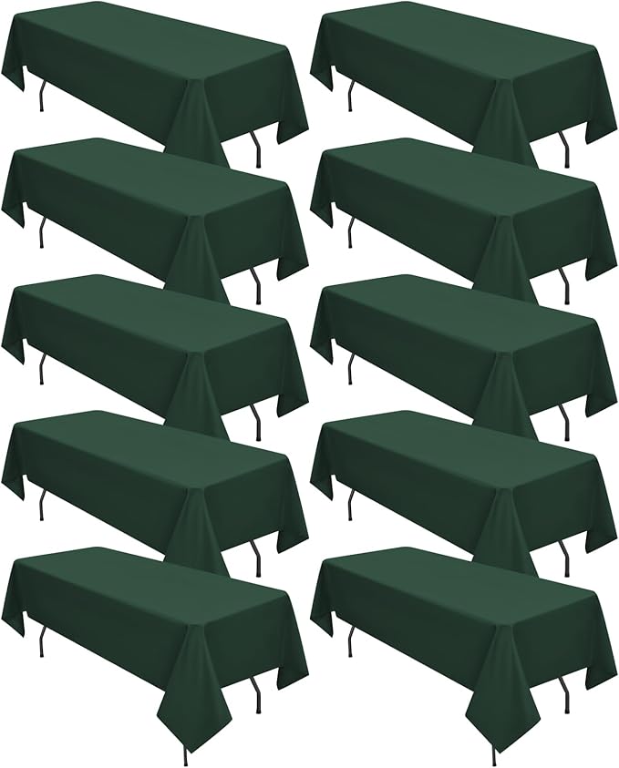 10 Pack Hunter Green Tablecloths by REWOMC