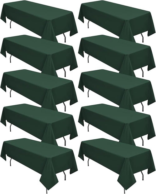 10 Pack Hunter Green Tablecloths by REWOMC