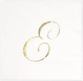 Gift Boutique 100 Gold Monogram Cocktail Napkins Letter E Disposable Paper Hand by GiftBoutique