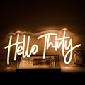 Warm White Hello Thirty Neon Sign 30th Birthday Party Neon Sign by Jesalah