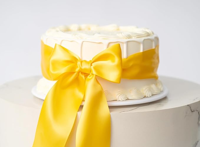 Yellow Ribbon 2.5 Inch Double-Faced Satin Ribbons 25 Yards - Image 5