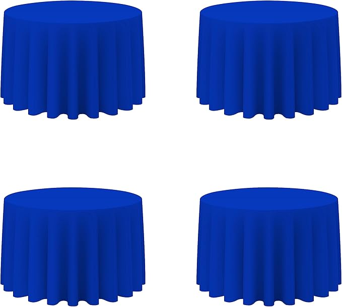 BRILLMAX 4 Pack Royal Blue Round Tablecloths 108 Inch by BRILLMAX