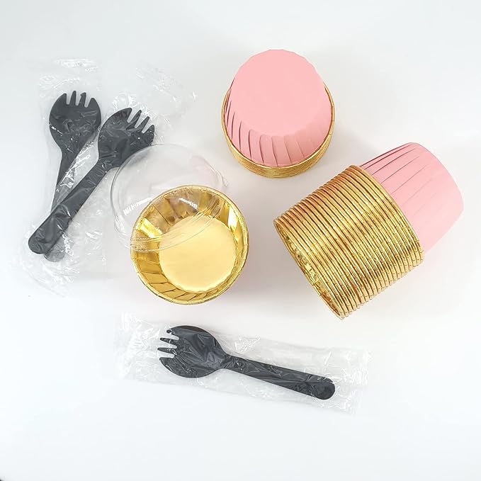 Cupcake Liners for Baking 100Pack, Free-Air 3.5Oz Foil Baking Cups - Image 2