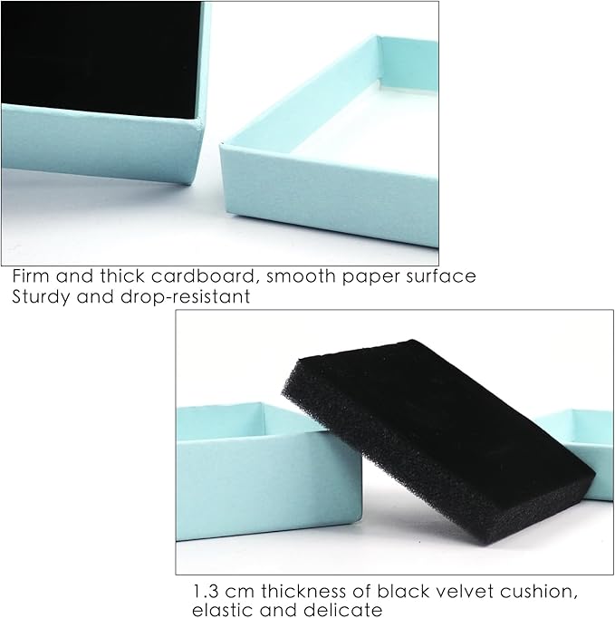 Gift Box Necklace Earring Ring Box Gift Box, 12 Pieces Square Cardboard Jewelry - Image 3