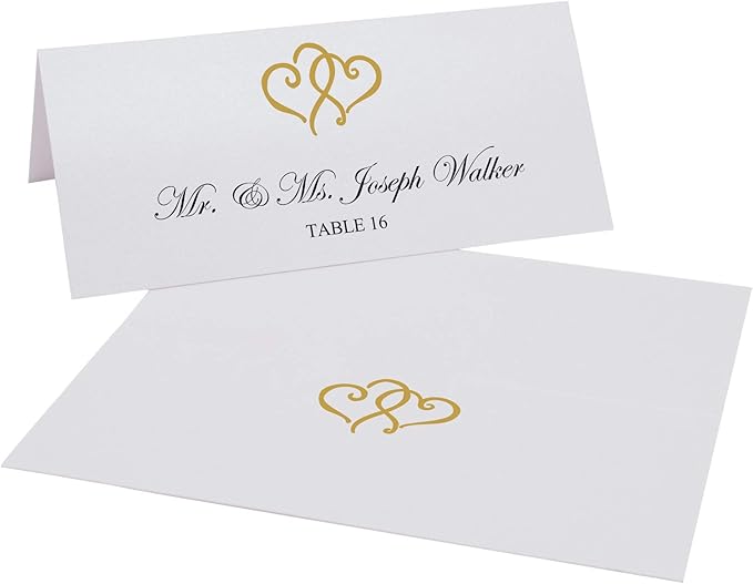 Linked Hearts Place Cards, Pre-cut and Scored - Image 2