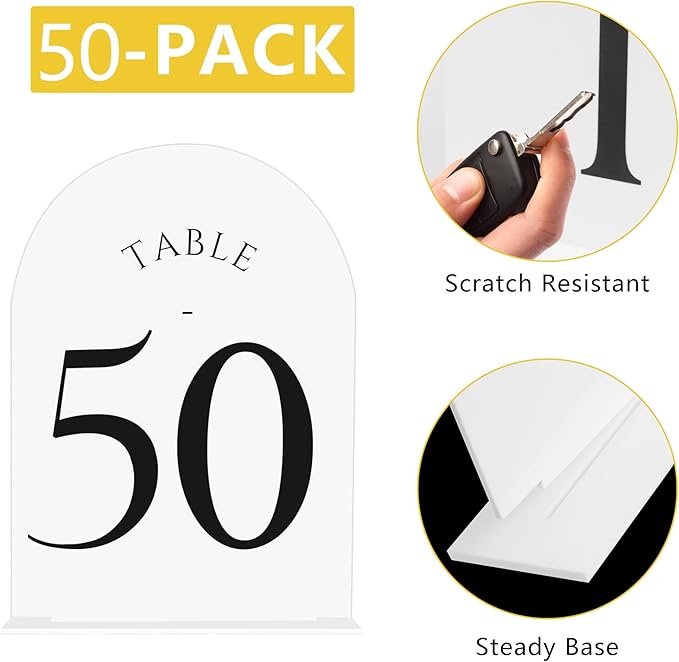 JOYIT Arch Wedding Table Numbers 1-50 - Image 3