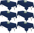 Navy Blue 6 Pack Polyester Table Cloth 60 x 126 Inch, Rectangle Tablecloths by TableClothAndTableRunner