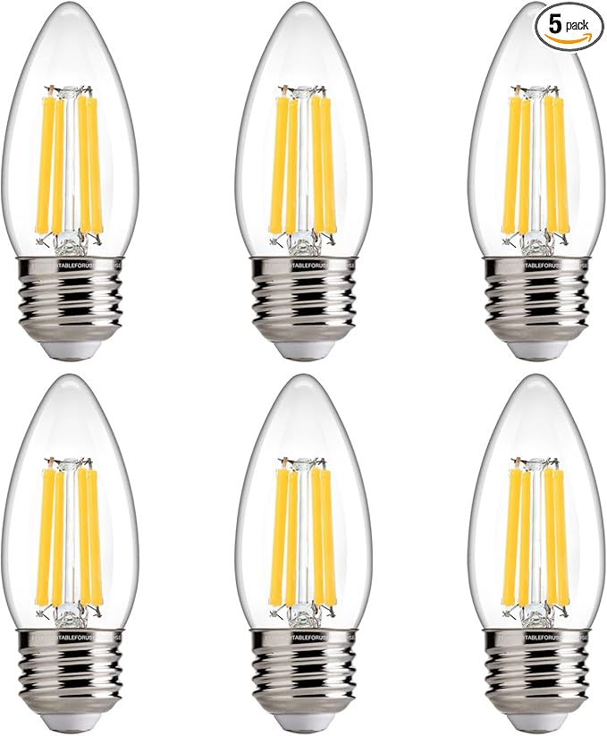 FLSNT 100W Equivalent LED Chandelier Light Bulbs E26 Base, 5000K Daylight by FLSNT