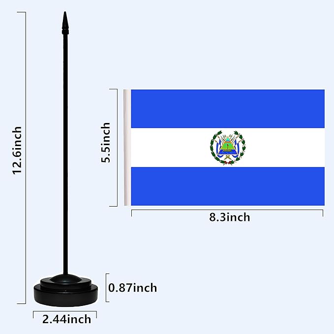 Nicaragua Nicaraguan Deluxe Desk Flag Set Small Mini Miniature Nicaragua - Image 3