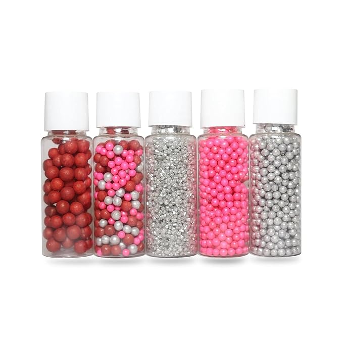 Confect Assorted Edible Sprinkles Pack of 5 – Red, Gluten-Free, Dairy-Free - Image 2