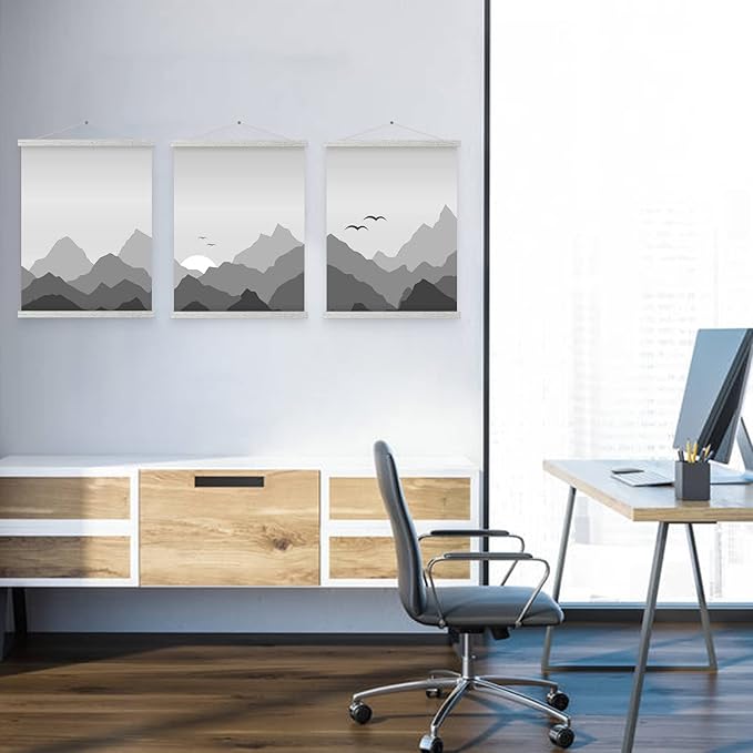 Magnetic Poster Hanger, 8x10 8x20 8x11 Poster Frame Wood Wooden Magnet Print - Image 7