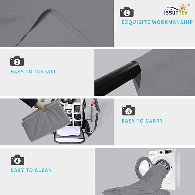 ISSUNTEX 5X7 ft Background Muslin Backdrop, Photo Studio, Collapsible High - Image 4