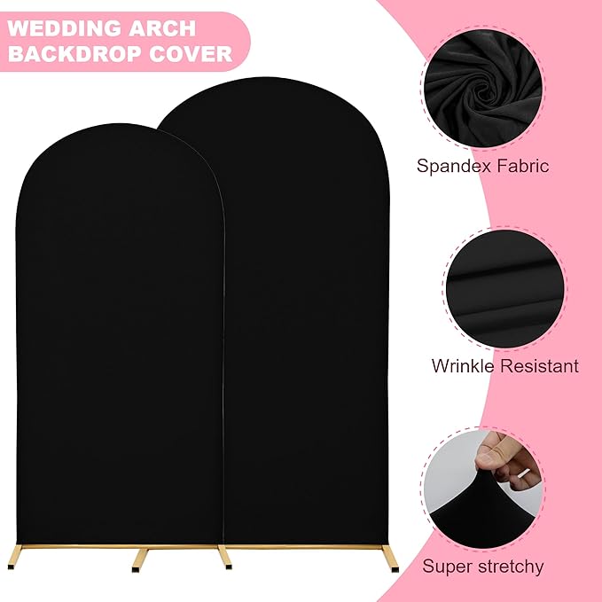 Wedding Arch Covers Arch Backdrop Cover Arch Stand Covers 7.2FT 6FT Set of 2 - Image 4