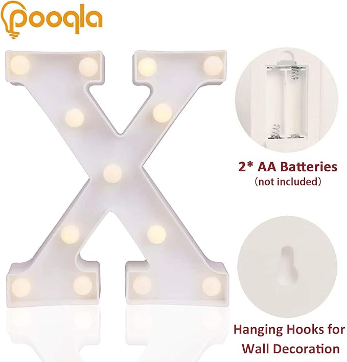 Pooqla LED Marquee Letter Lights Sign, Light Up Alphabet Letter - Image 2