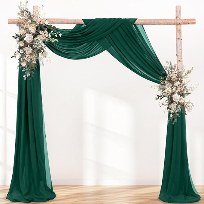 Fall Emerald Green Wedding Arch Draping Fabric 1 Panel 29" × 20FT Sheer Drapes - Image 3