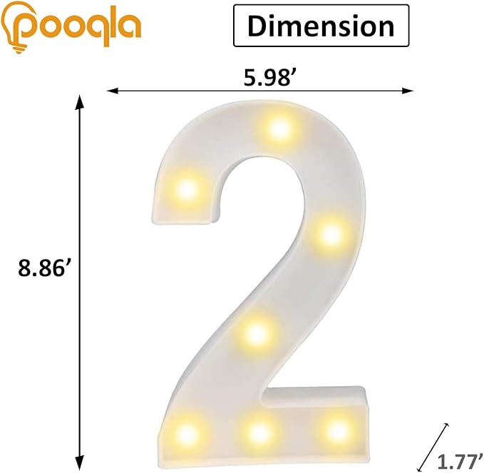 Pooqla Decorative Led Light Up Number Letters - Image 3