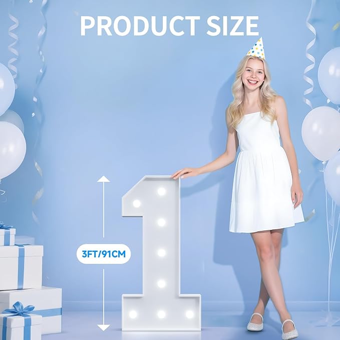 3FT Marquee Numbers 26, Large Light Up Number 26, Happy 26th Birthday - Image 2