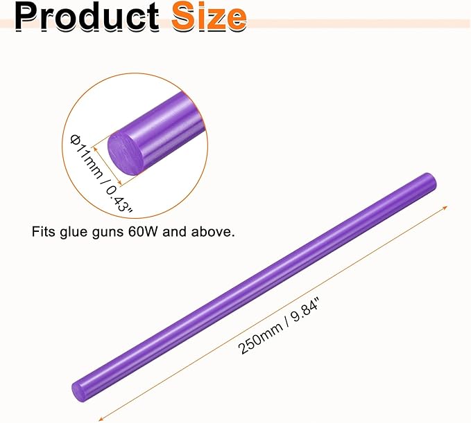 HARFINGTON 10pcs Hot Glue Sticks 0.43" Dia x 9.84" Long EVA Mini Hot Melt - Image 2