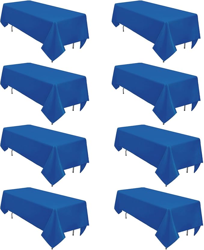 8 Pack Royal Blue Tablecloth 60 x 102 Inch Rectangular Tablecloths by Heneger