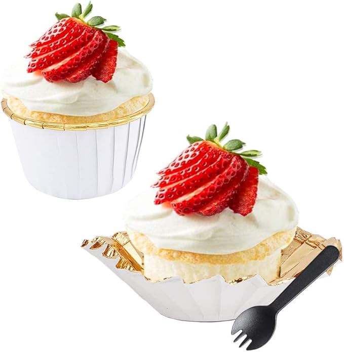 Cupcake Liners with Dome Lids 100Pack, Free-Air 3.5Oz Mini Foil Baking Cups - Image 5
