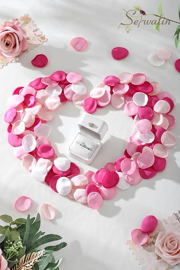Serwalin 300Pcs Silk Rose Petals Fuschia Flower Petals - Image 2