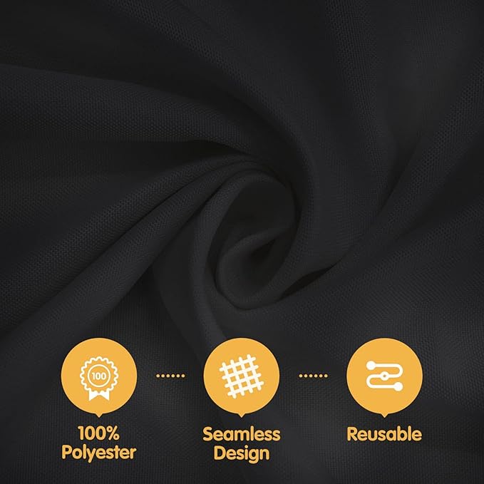 BRILLMAX 6 Pack Black Round Tablecloths 120 Inch - Image 2
