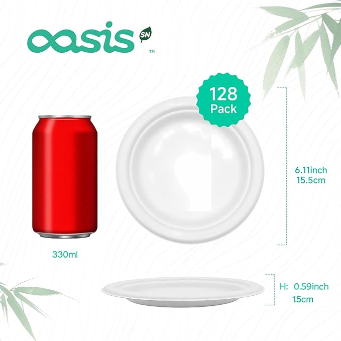  , - Compostable Paper Plates, Heavy-Duty Biodegradable - Image 2