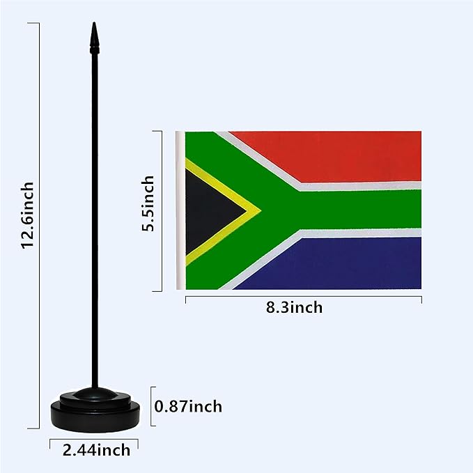 South Africa South African Deluxe Desk Flag Set Small Mini Miniature South - Image 3