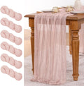 MLMW 6 Pack Pink Cheesecloth Table Runner Boho Gauze Rustic Cheese Cloth Table by MLMW