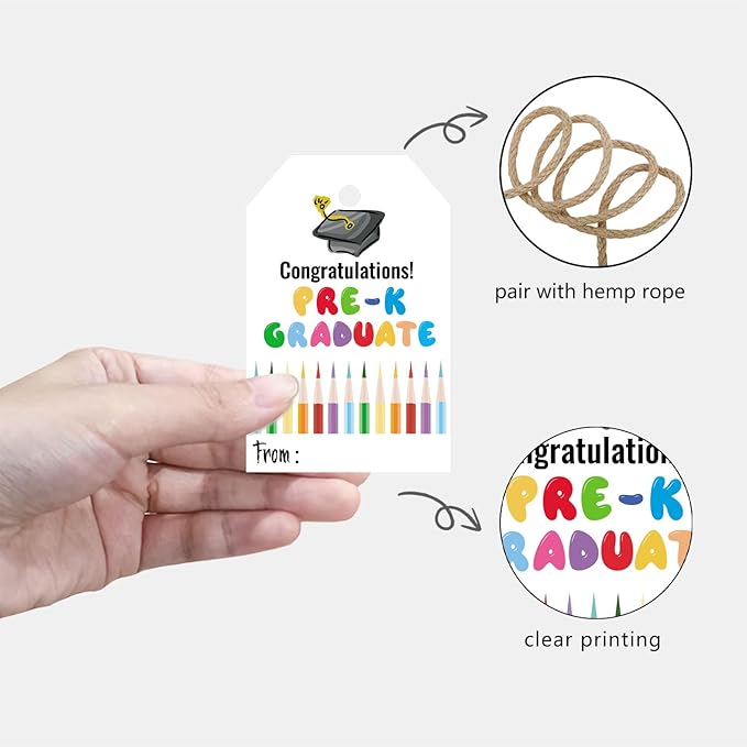 50 Pcs Pre-K Graduation Gift Tags, Congrats Grad Party Favors Gift Tags - Image 3