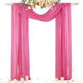 Socomi Wedding Arch Draping Fabric 29" x 20Ft 4 Panels Fuchsia Sheer Outdoor by Socomi