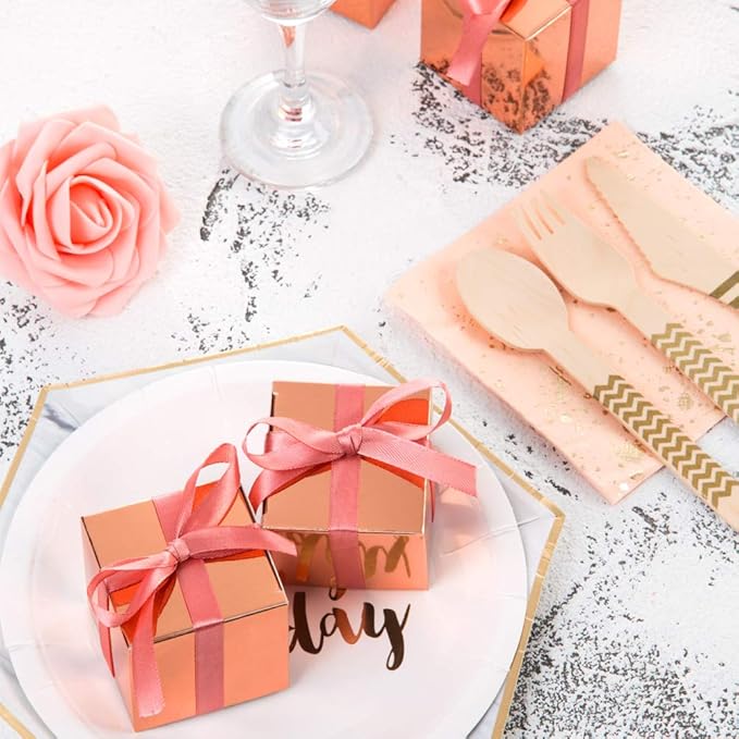 AWELL Rose Gold Gift Candy Box Bulk 2x2x2 inches - Image 4