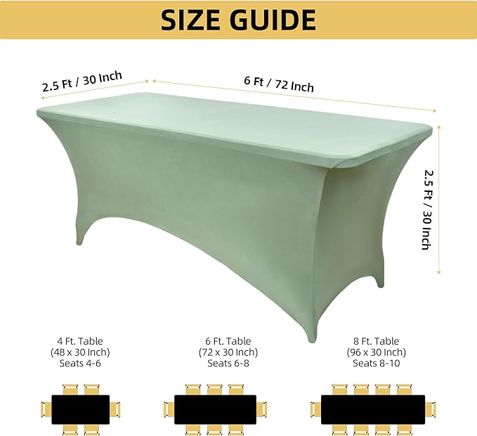 121 2-Pack 6ft Spandex Table Covers - Image 4