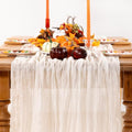 Ivory White Cheesecloth Table Runner Fall Table Runner Boho Gauze 120 Inches by DeZerlor