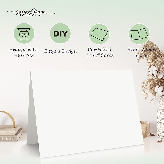 50 Pack 5x7 Blank Cardstock Paper, Thick Folded Heavy Cardstock - Image 3