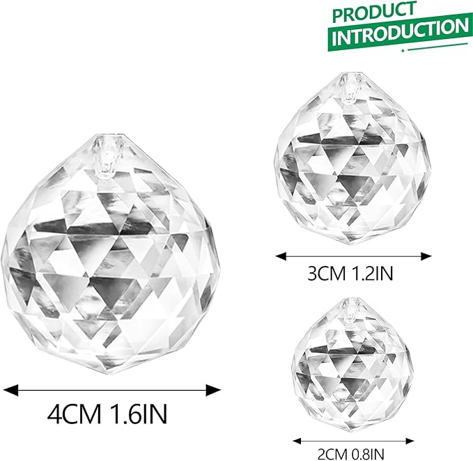 20mm/30mm/40mm Clear Crystal Balls Prism Sun Catcher - Image 4