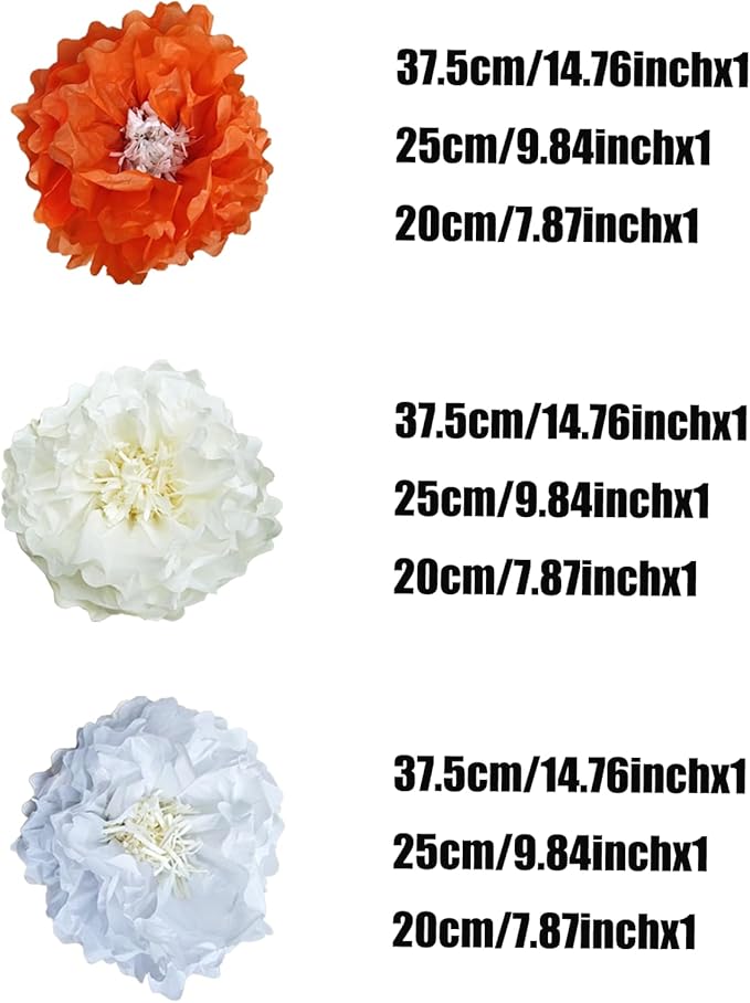 Yellow Paper Flower Pom Poms Wall Decorations - Image 2