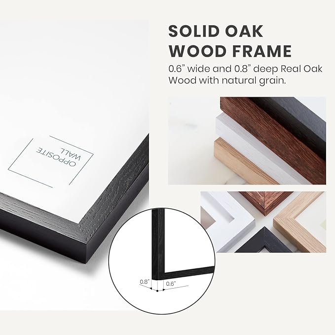 Opposite Wall - 16x16 in - Black Solid Oak Wood Picture Frame - Lightweight - Image 6
