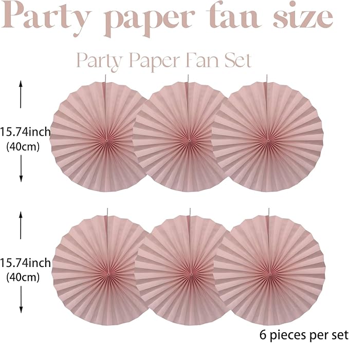 Pink Birthday Decorations, DIY Pink Paper Fans Hanging Decoration, Party - Image 2
