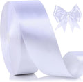 NESCCI 100 Yards Ribbon, 1-1/2 Inch White Satin Ribbon, Single Face Satin by NESCCI