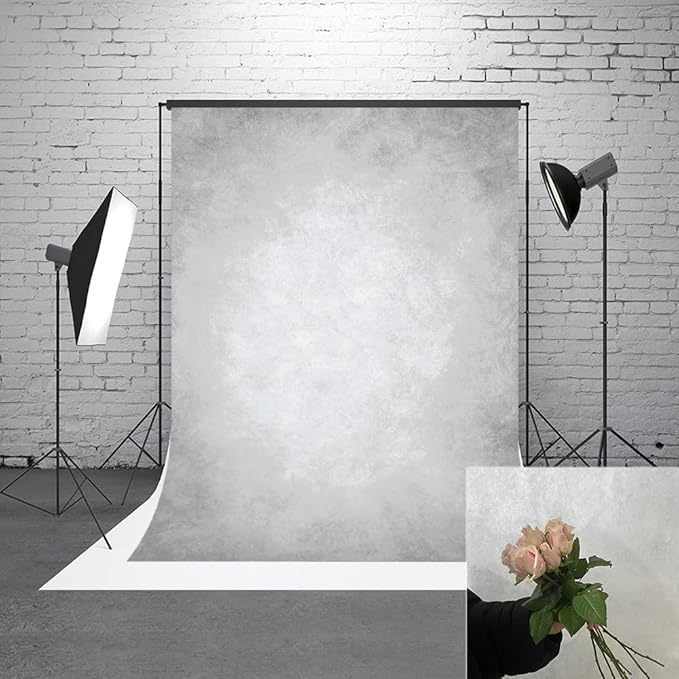 10x10ft Grey Portrait Photography Backdrops Solid Texture Abstract Photo by HMTFOTO