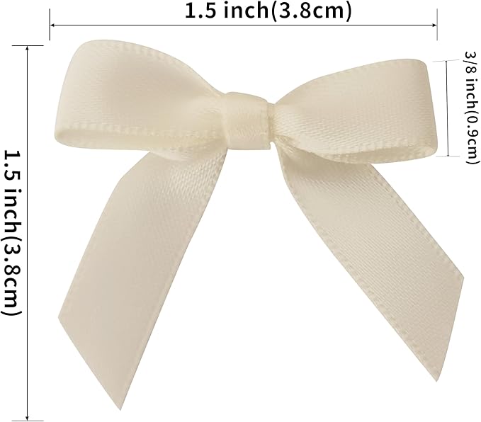 50pcs 1-1/2" Mini Satin Ribbon Bows Without Twist Ties - Image 3