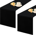 2 Pack Black Table Runner 12 x 72 Inch Solid Color Farmhouse Runners Coffee by mylacerhome