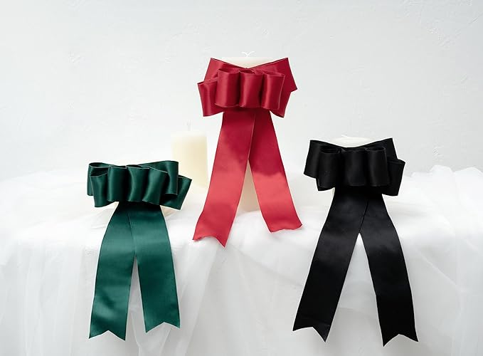 Red Satin Ribbon Double-Faced Wired Ribbons - Image 7