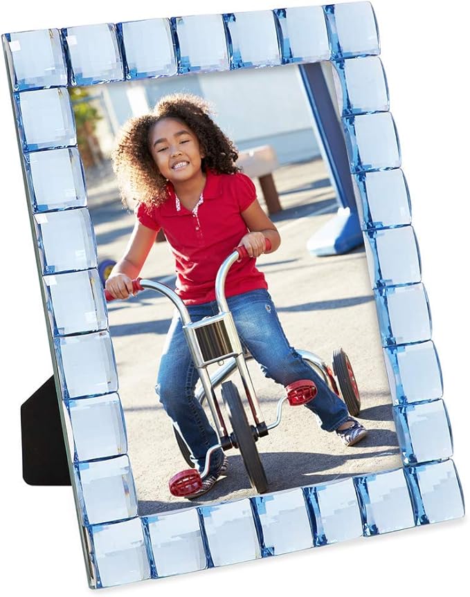 Isaac Jacobs Decorative Sparkling Light Blue Jewel Picture Frame, Photo Display - Image 5