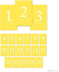 Andaz Press Yellow Table Numbers 1-20, 4x6-Inch Cards by AndazPress