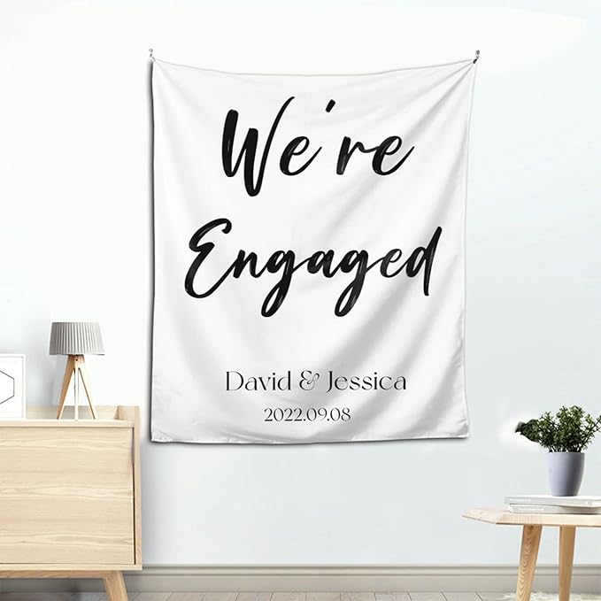 We're Engaged Backdrop, Custom Tapestry - Image 7